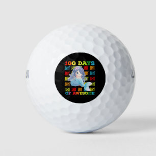 100 Days Of Awesome Mermaid 100th Day Of School Golf Balls