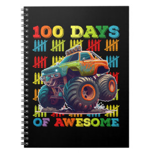 100 Days Of Awesome Monster Truck 100th Day School Notebook