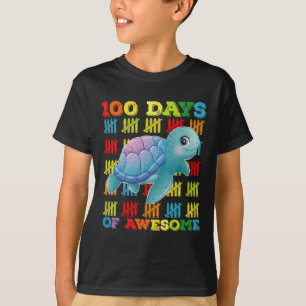 100 Days Of Awesome Turtle 100th Day Of School T-Shirt