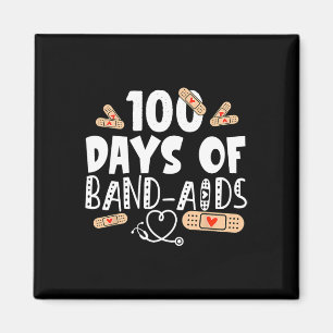 100 Days Of Band-aids - School Nurse 100 Days Of S Magnet