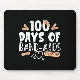 100 Days Of Band-aids - School Nurse 100 Days Of S Mouse Pad