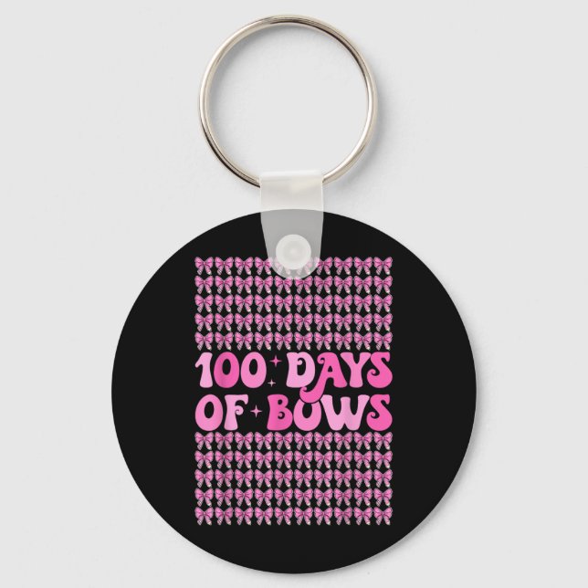 100 Days Of Bows Coquette 100th Day Of School Bow Keychain (Front)
