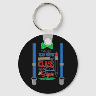 100 days of class and style - boys 100th day of sc keychain