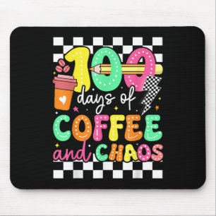 100 Days Of Coffee & Chaos Teacher Retro 10 Mouse Pad