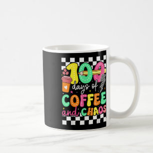 100 Days Of Coffee & Chaos Teacher Retro 10 Mug