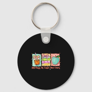 100 Days Of Coffee And Chaos Retro Coquette Teache Keychain