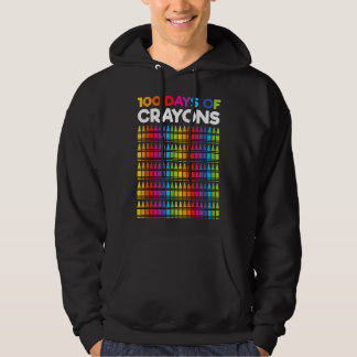 100 Days Of Crayons For Girls 100th Day Of School Hoodie