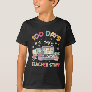 100 Days of Doing Teacher Stuff Cute Pastel School T-Shirt