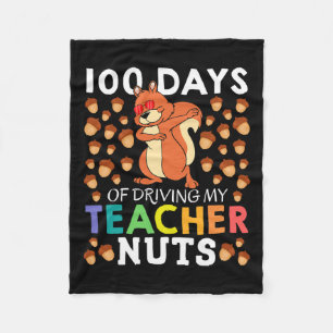 100 Days Of Driving My Teacher Nuts Fun Dabbing Sq Fleece Blanket