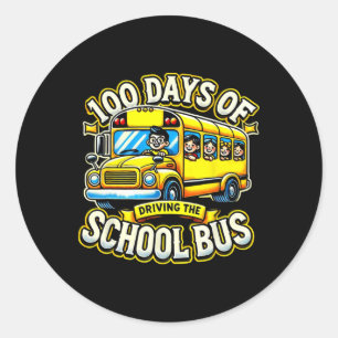 100 Days Of Driving The School Bus 2 Classic Round Sticker