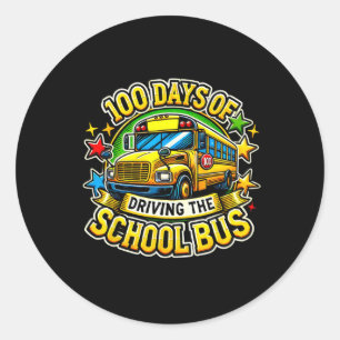 100 Days Of Driving The School Bus  Classic Round Sticker