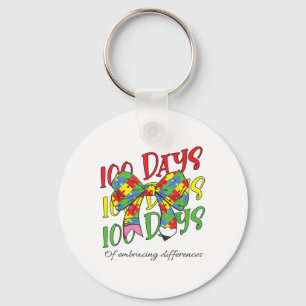 100 Days Of Embracing Autism 100th Day School Pen Keychain