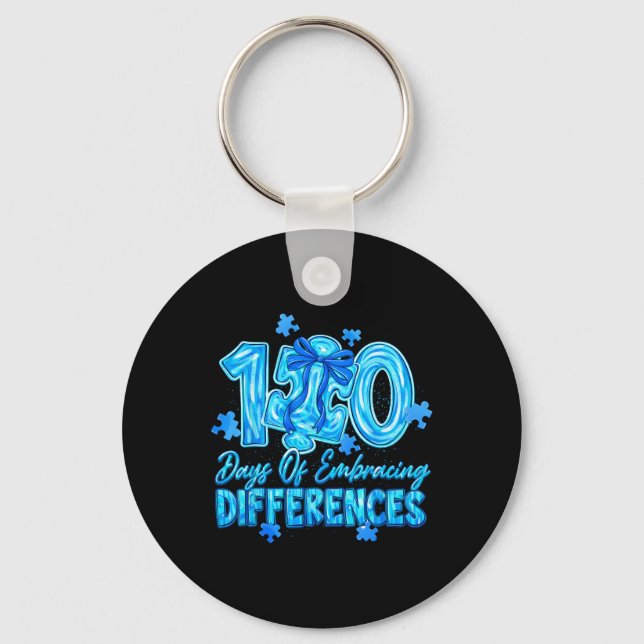 100 Days Of Embracing Differences 100 Days Of Scho Keychain (Front)
