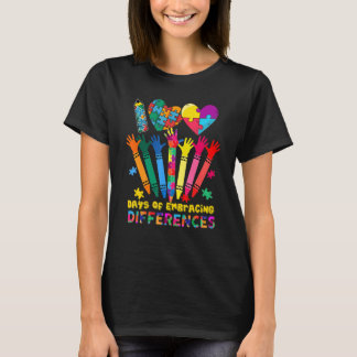 100 Days Of Embracing Differences Autism Awareness T-Shirt