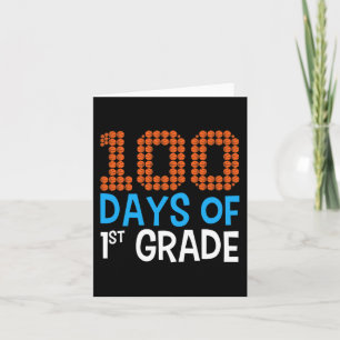 100 days of first grade basketball Sport 100th day Card