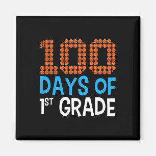 100 days of first grade basketball Sport 100th day Magnet