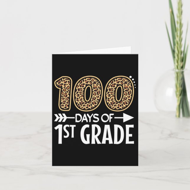 100 Days Of First Grade Teacher Student 100th Day  Card (Front)