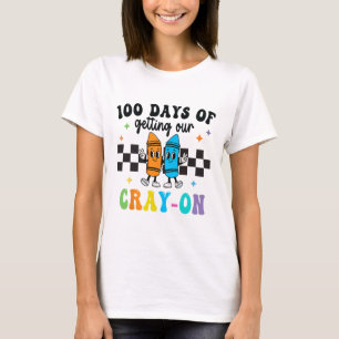 100 Days Of Getting Your Cray-on School Teacher Bo T-Shirt