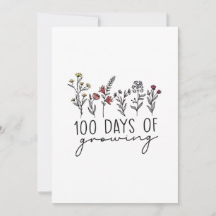 100 Days of Growing Gerdening Plants School  Holiday Card