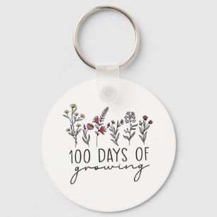 100 Days of Growing Gerdening Plants School Keychain
