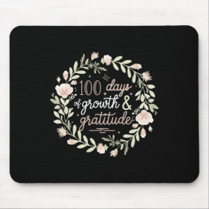 100 Days Of Growth And Gratitude Boho Floral Teach Mouse Pad