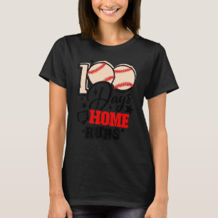 100 Days Of Home Runs Baseball Player Student Coac T-Shirt