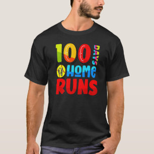 100 Days of Home Runs Baseball School 100th Day of T-Shirt