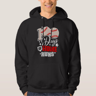 100 Days of Home Runs Baseball Teacher 100th Day o Hoodie
