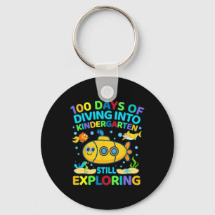 100 Days Of Kindergarten 100th Day Of School Girls Keychain