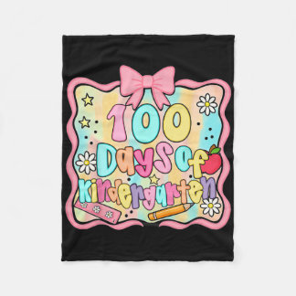 100 Days Of Kindergarten 100th Day Of School Teach Fleece Blanket