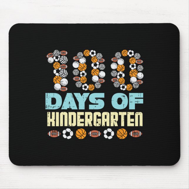 100 Days Of Kindergarten Balls 100th Day School Sp Mouse Pad (Front)