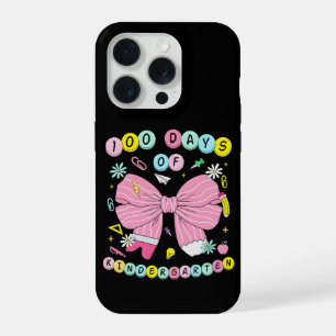 100 Days of Kindergarten Cute Pink Bow  iPhone 15 Pro Case
