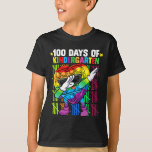 100 Days Of Kindergarten Dabbing Colorful Fidget T T-Shirt