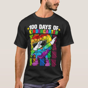 100 Days Of Kindergarten Dabbing Colourful Fidget  T-Shirt