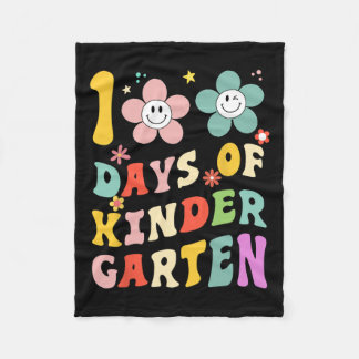 100 Days Of Kindergarten Groovy 100th Day School T Fleece Blanket