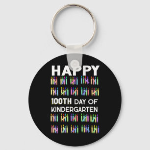 100 Days Of Kindergarten Happy 100th Day Of School Keychain