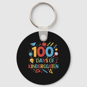 100 Days Of Kindergarten School 100th Days Of Keychain
