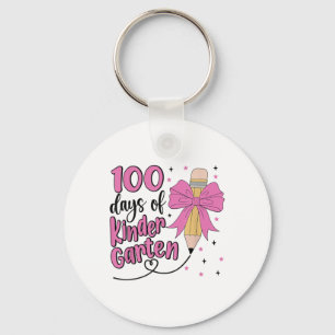 100 Days Of Kindergarten School Girls Coquette Keychain