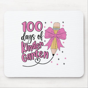 100 Days Of Kindergarten School Girls Coquette Mouse Pad