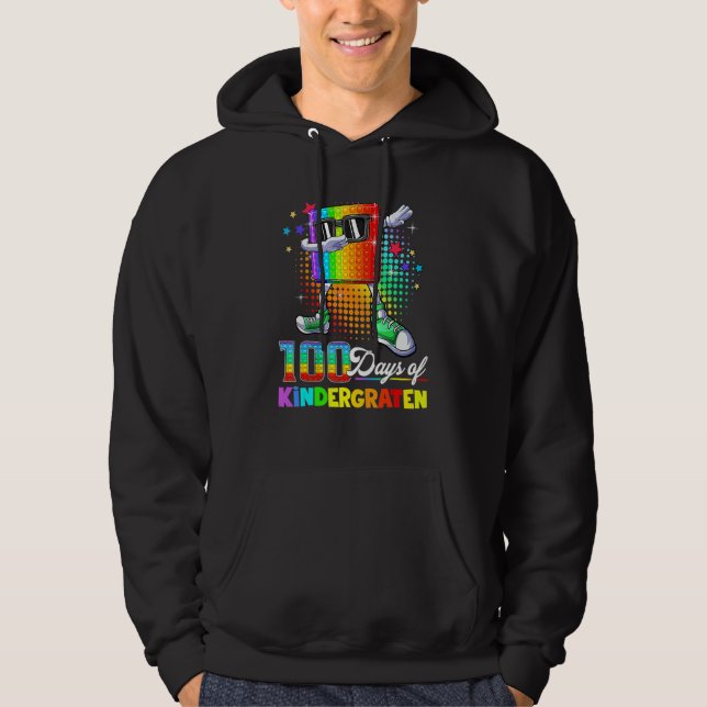 100 Days Of Kindergarten School Teacher Kids 100th Hoodie (Front)