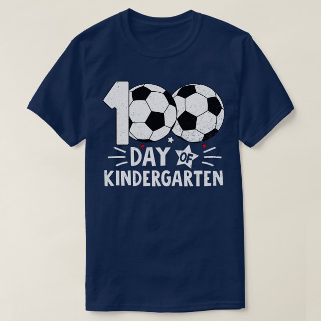 100 Days Of Kindergarten Teacher 100th Day Of Scho T-Shirt (Design Front)