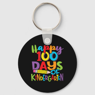 100 Days Of Kindergarten Teacher And Kids Colourfu Keychain