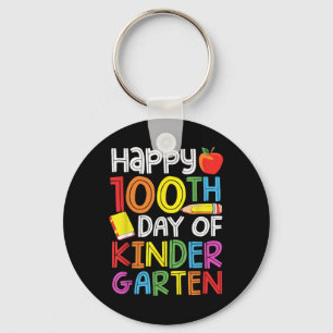 100 Days Of Kindergarten Teacher Kids 100th Days Keychain