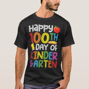 100 Days Of Kindergarten Teacher Kids 100th Days T-Shirt
