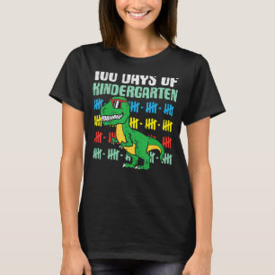 100 Days Of Kindergarten Trex Dinosaur 100th Day S T-Shirt