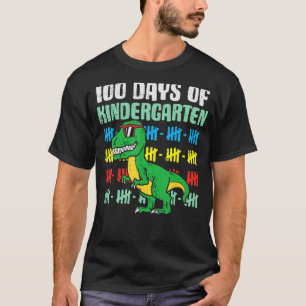 100 Days Of Kindergarten Trex Dinosaur 100th Day S T-Shirt