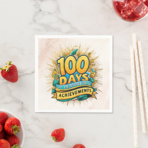 100 Days of Learning Achievements Celebration  Napkin