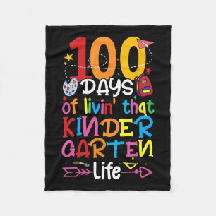 100 Days Of Living That Kindergarten Life Boy Girl Fleece Blanket