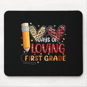 100 Days Of Loving First Grade Heart 100th Day Of  Mouse Pad