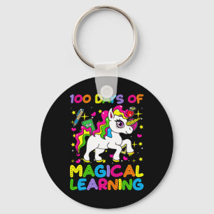 100 days of magical learning 100th day of school u keychain